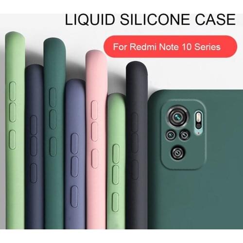 New Liquid Silicone Phone Case For Xiaomi Redmi Note 10 Pro Max 10s Original Camera Protective Soft Back Covers On Redmi Note10