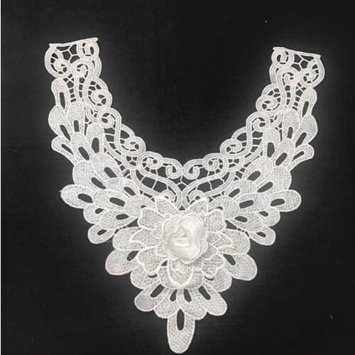Common size polyester embroidery guipure collar applique,embroidery decoration collar,XLF171228E