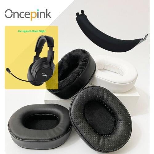 Oncepink Replacement EarPads Headband For HyperX Cloud Flight Headphone Ear Cushion Repair Parts Earphones Accessories