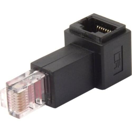 Xiwai Right Angled 90 Degree 8P8C FTP STP UTP Cat 5e Male to Female Lan Ethernet Network Extension Adapter