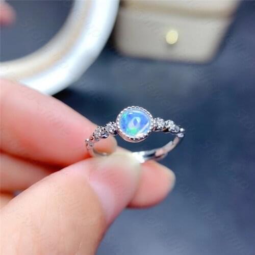 Luxury atmosphere hot sale style natural opal ring 925 silver womens ring noble and elegant