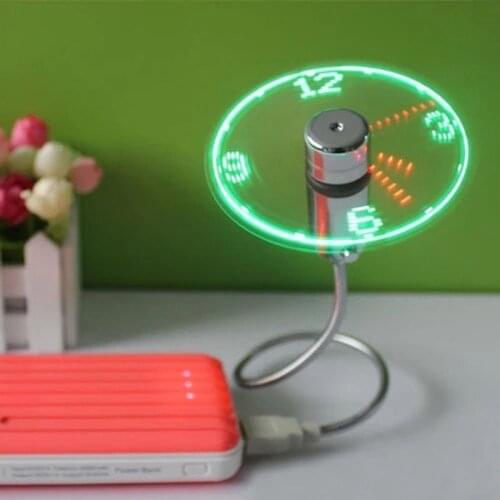Hand LED Clock Cool For laptop Mini USB Fan portable gadgets Flexible Gooseneck PC Notebook real Time Display durable Adjustable