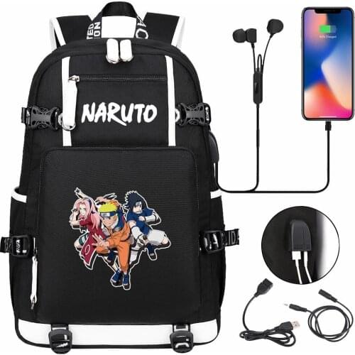 New Anime Backpack Kakashi Sasuke Itachi Boy Girl Bookbag Teenagers Student Schoolbags Women Men Travel Shoulder Bags