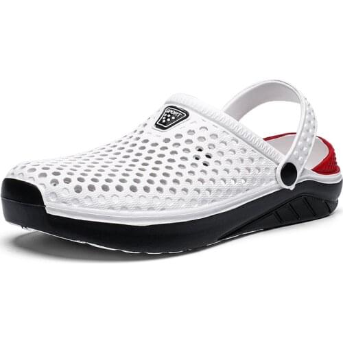 Summer Beach Sandals Lightweight Lovers Garden Shoes Non-slip Water Shoes Men White Slippers Clogs For Women Size 36-45