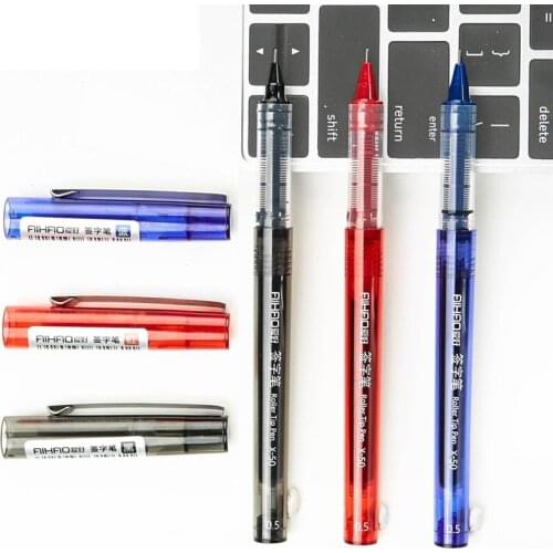 3pcs Classic Color ink ballpoint pen Transparent body Silver clip 0.5mm roller ball pen Signature Office school supplies F657