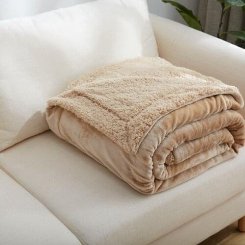 Super Soft Lamb Wool Blanket Double Thick Velvet Warm Super Soft Flannel Office Nap Blanket Sofa Bedding Cover