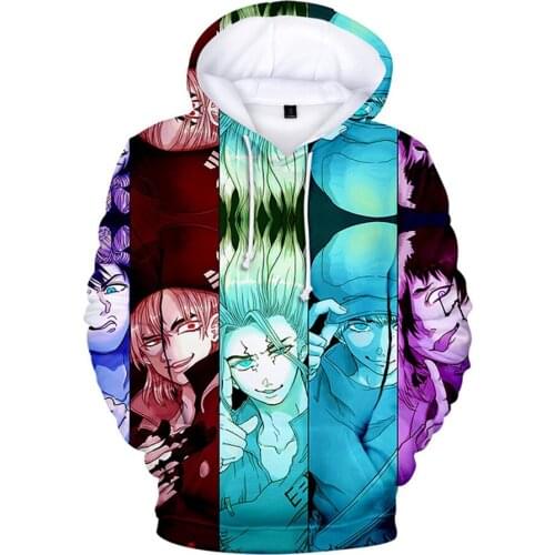 Hot Anime Drstone Hoodie Men Women Hoodies TMS Entertainment Recompose 3D Anime Dr Stone Sweatshirt Autumn Warm Coat Jacket