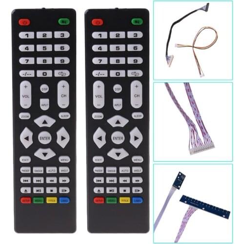 V56 Universal LCD TV Controller Driver Board PC/VGA/HDMI/USB Interface+7 Key Board+LVDs Cable Kit