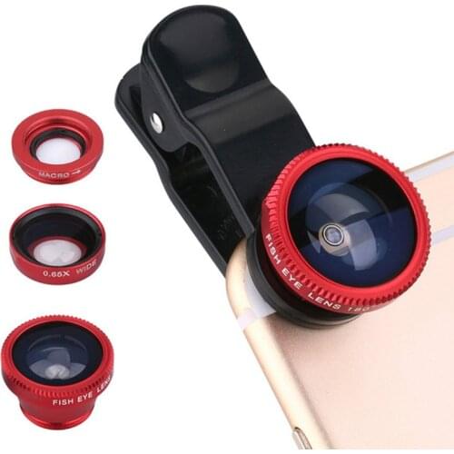 3 in1 Universal Clip+Fish Eye+Wide Angle+Macro Lens For iPhone 5/6 Samsung LG HTC Moto Xiaomi Huawei Mobile Phone Fisheye Len
