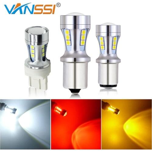 VANSSI 2x Ba15s P21W Car LED Turn Signal Light Bulbs P21/5W BAY15D White Lamp Bau15s PY21W T20 W21/5W 7443 1156 3030 1157 Yellow