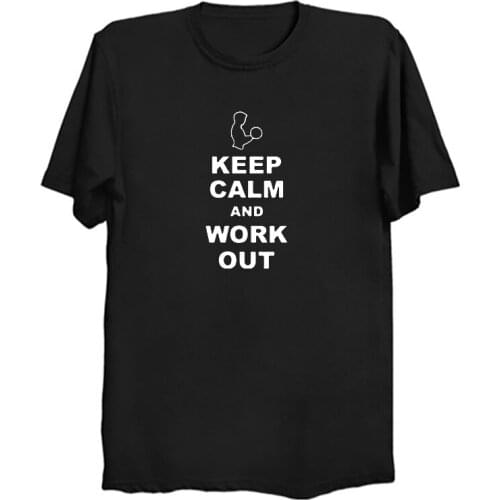Keep Calm and Work Out Fun Print T-shirt Shirt Streetwear Personality Harajuku Fashion Summer Casual