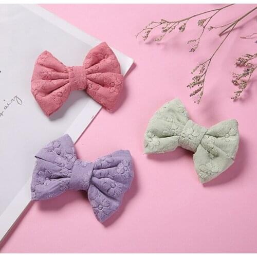 2Pcs Baby Hair Clips Embroidery Infant Child Spring Summer Hairpins Candy Color Toddler Lace Pricess Hair Accessories Cute Pin