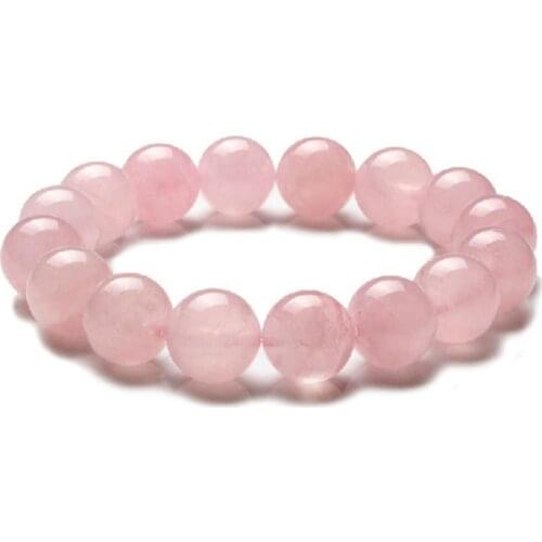 Women Buddha Lucky Natural Quartz Pink Crystal Stone Beads Bracelet Gifts Pulsera for Homme Jewelry Men Elastic Bangles
