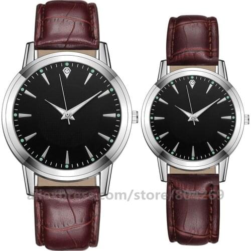 Female Elegant Lovers Couple Wrist Watch Analog Quartz No Logo Leather Band zegarek damski