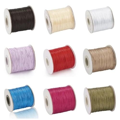 0.5mm 0.8mm 1.2mm 1.5mm Korean Waxed Polyester Cord Bead Cords jewellery making supplies Wholesale F60