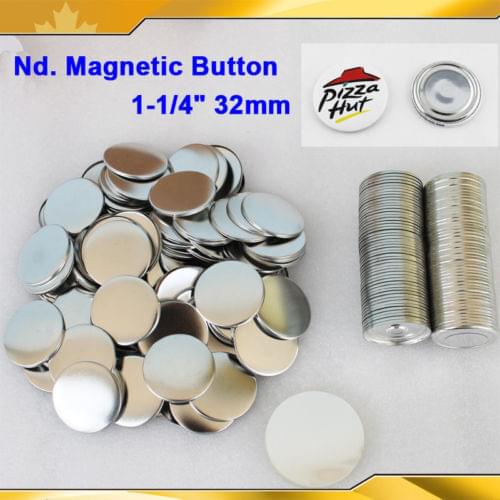 1-1/4" 32mm 100 Sets NEW Professional Nd. Magnet Fridge Dialog Box Maker Back Metal Button Supply Materials