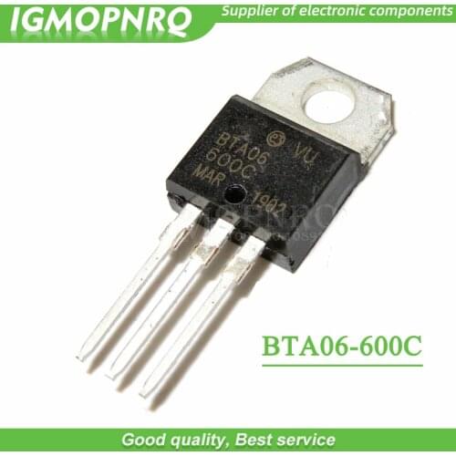 10pcs/lot BTA06 BTA06-600C BTA06-600 TO-220 Triac 600V 6A New Original Free Shipping