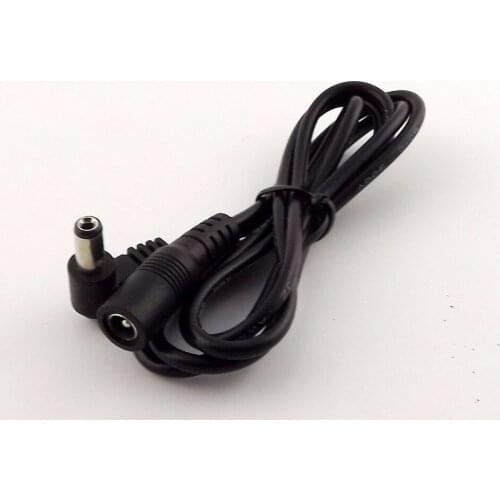 10pcs DC Power Plug 5.5mm x 2.1mm Male 90 Right Angle To Female Extension Cable 1m