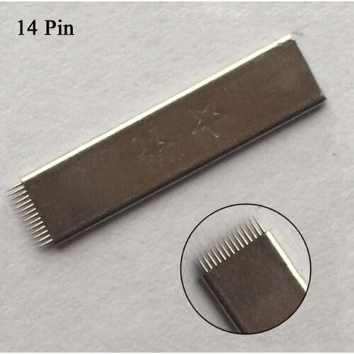 14 Pin Single Raw Shading needle Microblading Shading Blades Tattoo Needles Eyebrow Permanent Makeup Manual Tool