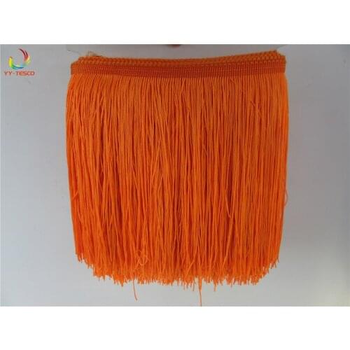 20CM Long 10 yard/lot Polyester Fringe Trim Orange Tassel Ribbon Lace Accessory Sew Latin Dress Garment Curtain DIY Accessories