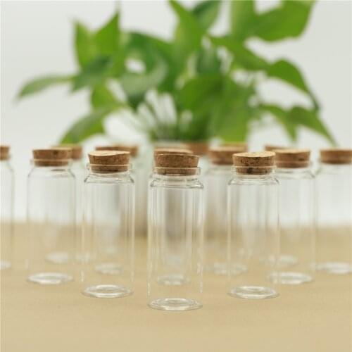 24PCS/lot 37*90mm 70ml Glass Jars Test Tube Storage tiny Jar Corks spicy Glass Bottle Stopper Candy Containers Vials