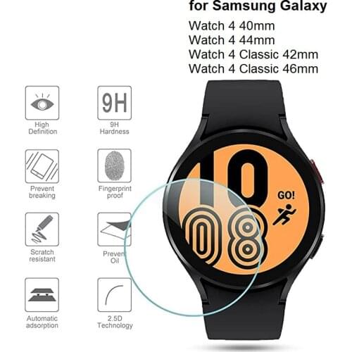 2PCS Smart Watch Screen Protector for Samsung Galaxy Watch 4 Classic 42mm 46mm 40mm 44mm Tempered Glass Protective Film