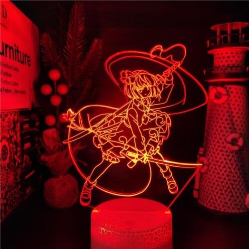 Touhou Project Youmu Konpaku 3d Anime Lamp LED Night Lamp Kids Child Bedroom Decor Nightlight Manga Gift Night Light Table Lamp