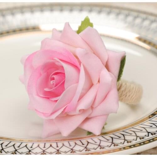 4pcs Creative simulation flower napkin button modern and simple western hotel napkin ring household goods table top cloth ring