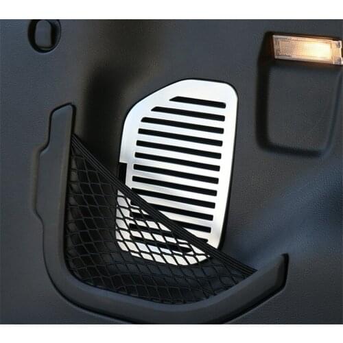 2Pcs Silver/Blue Aluminum Alloy Car Rear Tail Truck Storage Box Air Vent Cover Trim For Jeep Renegade 2015 2016