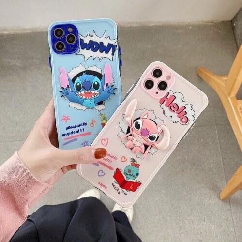 Lilo & stitch Disney iPhone 12 Pro Max Case for Girls Women Cute Anime Case for iPhone 11 12 Pro Max 7 8 Plus X XS XR