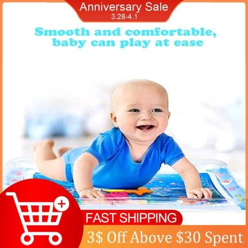 Baby Kids Water Play Mat Inflatable Infants Tummy Time Playmat playmat Toddler for Baby kid Fun Activity Play Center Dropship