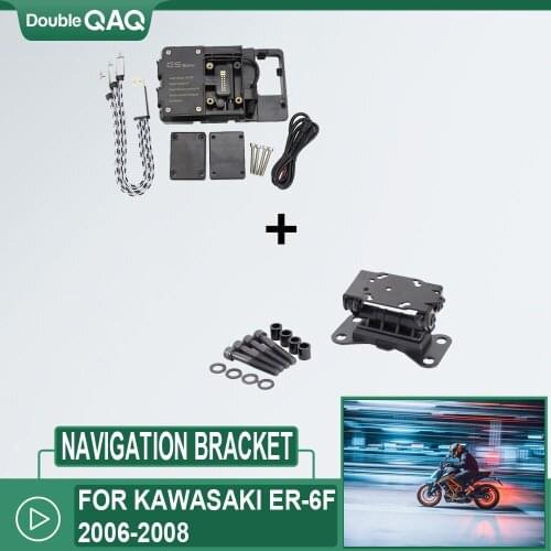 For Kawasaki ER-6f ER6F 2006 2007 2008 NEW Motorcycle Accessories Black Mobile Phone Holder GPS Stand Bracket