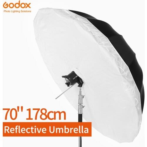 Godox Studio Photogrphy Umbrella 70 inch 178cm Black Silver Reflective Umbrella + Large Diffuser Cover For Studio Shooting