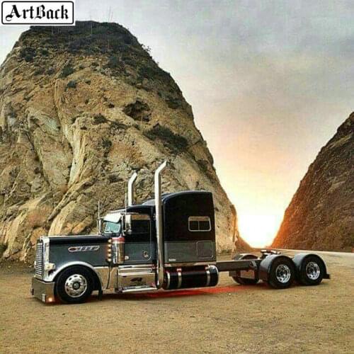 ARTBACK 5d diy diamond painting big truck canyon landscape sticker full square mosaic 3d diamond embroidery handmade crafts