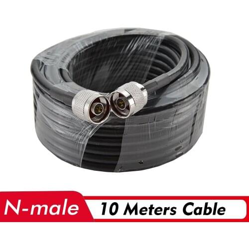 10 Meter Black 50-5 50ohm Coaxial Cable N Male Connector Low Loss Signal Cable Connect Outdoor/Indoor Antenna and Signal Booster