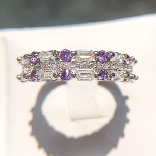 Wholesale YaYI Jewelry Fashion Princess Cut 2CT White Cubic Zirconia Silver Color Engagement Wedding Party Lovers Crown Rings