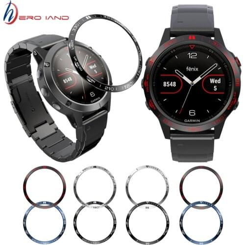 Watch Bezel Ring Stainless Steel Adhesive Cover Anti-scratch Protection Ring for Garmin Fenix 5 Smart Watch Accessories