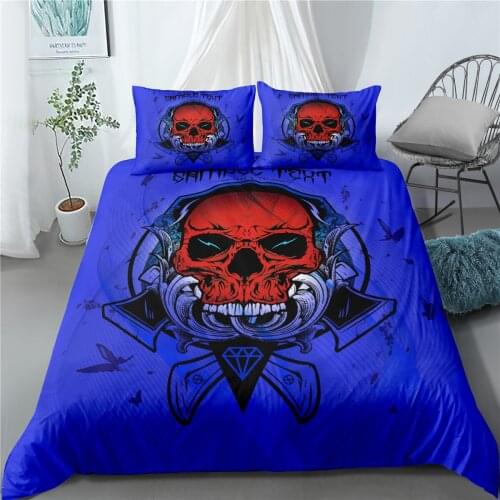 Ghost Rider printed bedding set with pillowcases queen King single sizes bed linens set polyester skull duvet cover set 3pcs