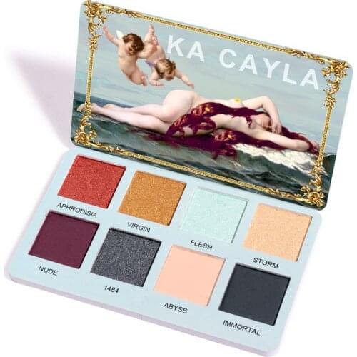 KA CAYLA 8 Colors Matte Glitter Eye Shadow Palette Shimmer Pigmented Eyeshadow Palette Waterproof Eyes Makeup Set Cosmetics