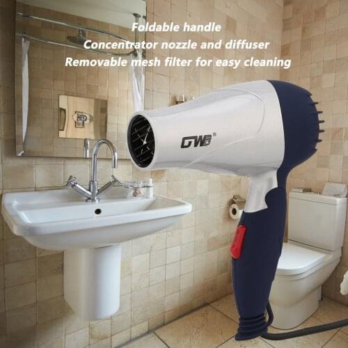 Mini Portable Foldable Handle Compact 1500W Hair Dryer Blow Dryer Hot Wind Low Noise Long Life for Outdoor Travel