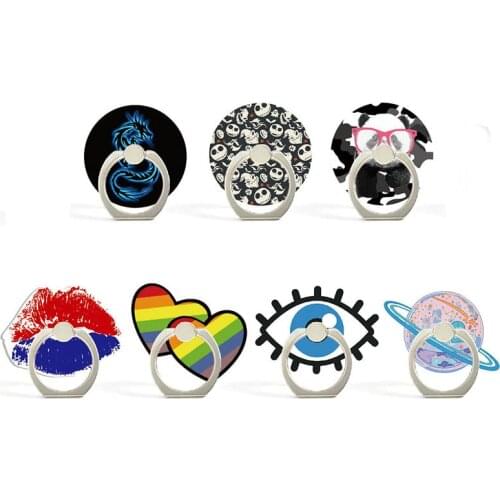Fashion Cute Eyes Phone Holder Ring Mobile Phone Stand Colorful Loving Heart Finger Phone Ring Holder support celular
