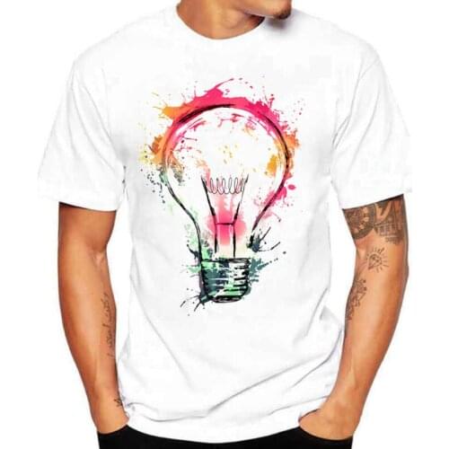 2020 Mens T-shirts Summer Fashion Bulb 3D Print t shirt Men Casual O-Neck Men Tshirt Brand Funny T-shirt homme Top Tees