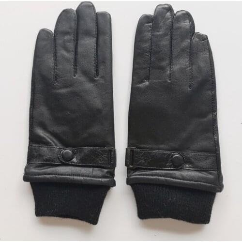 GOURS Genuine Leather Gloves for Men Winter Keep Warm Black Real Goatskin Leather Gloves Super Discount Clearance Sale KCM