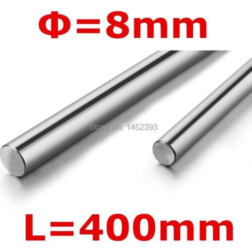 2pcs 3D printer parts rod 8mm linear shaft L 400mm chromed linear motion guide rail round rod Shaft for cnc parts