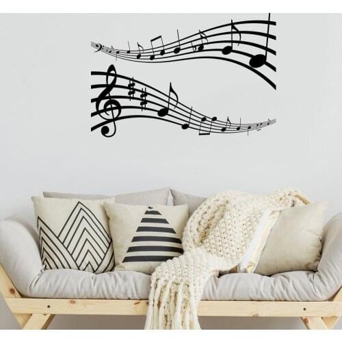 Music Sheet Wall Sticker Music Notes Wall Decal For Bedroom Music Room Living Room Musician Vinyl Art Mural DW9495