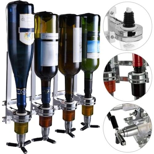 4 Bottles Of Whiskey Beer Dispenser Wall-mounted Water Dispenser Bar Beverage Rack Wall-mounted Dispenser Party Party Wine Set
