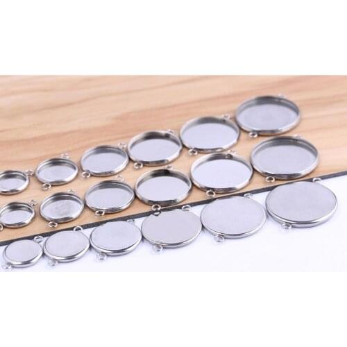Reidgaller 20pcs 10mm 12mm 14mm 16mm 18mm 20mm 25mm cabochon base connector findings diy blank bezel settings for jewelry making