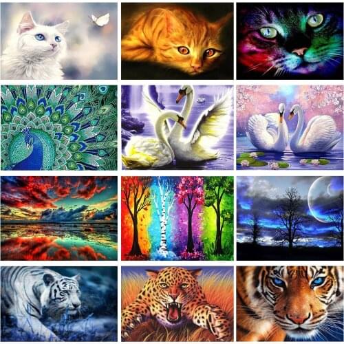 Full Landscape botany animals 5D Diy Diamond Painting Cross Ctitch Kits Diamond Mosaic art Embroidery Painting round