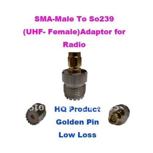 SMA-Male to So239 UHF-Female Adaptor for Two way Radio