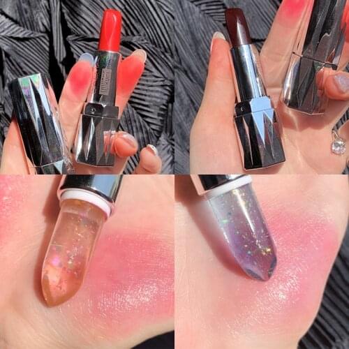 SUIKONE jelly lipstick with glitter foil 3 colors in one long lasting waterproof strawberry orange cherry matte lipstick AC289